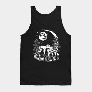 Mountain & Forest Under The Night Sky Tank Top